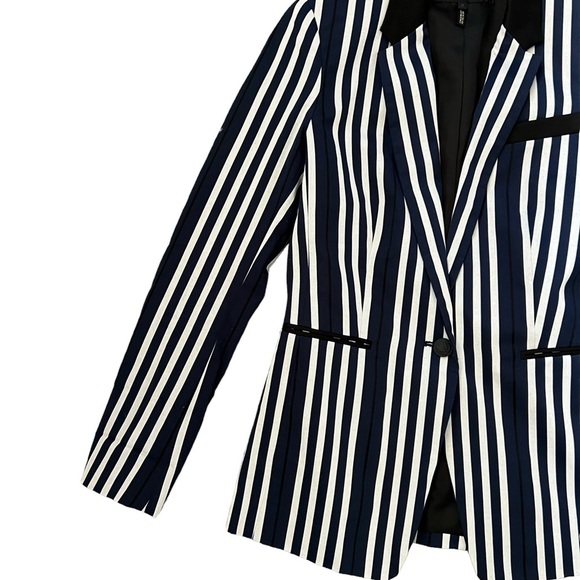 Rag & Bone Windsor Blazer Navy/White Striped Cotton Size 0 - Picture 5 of 9